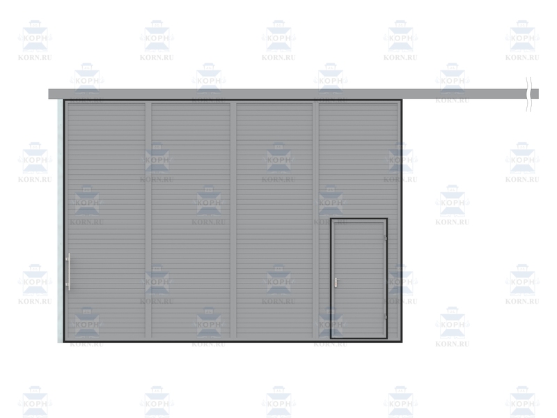 КОРН ВОП-КР-60 Откатные подвесные ворота КОРН ангарные, толщина полотна 60 мм, серия ВО и ВОК